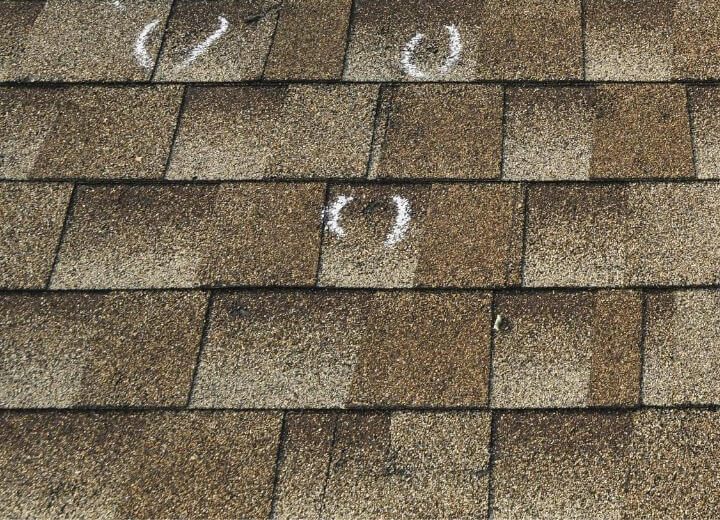 Midwest hail damage granule loss close inspection - Lansing MI