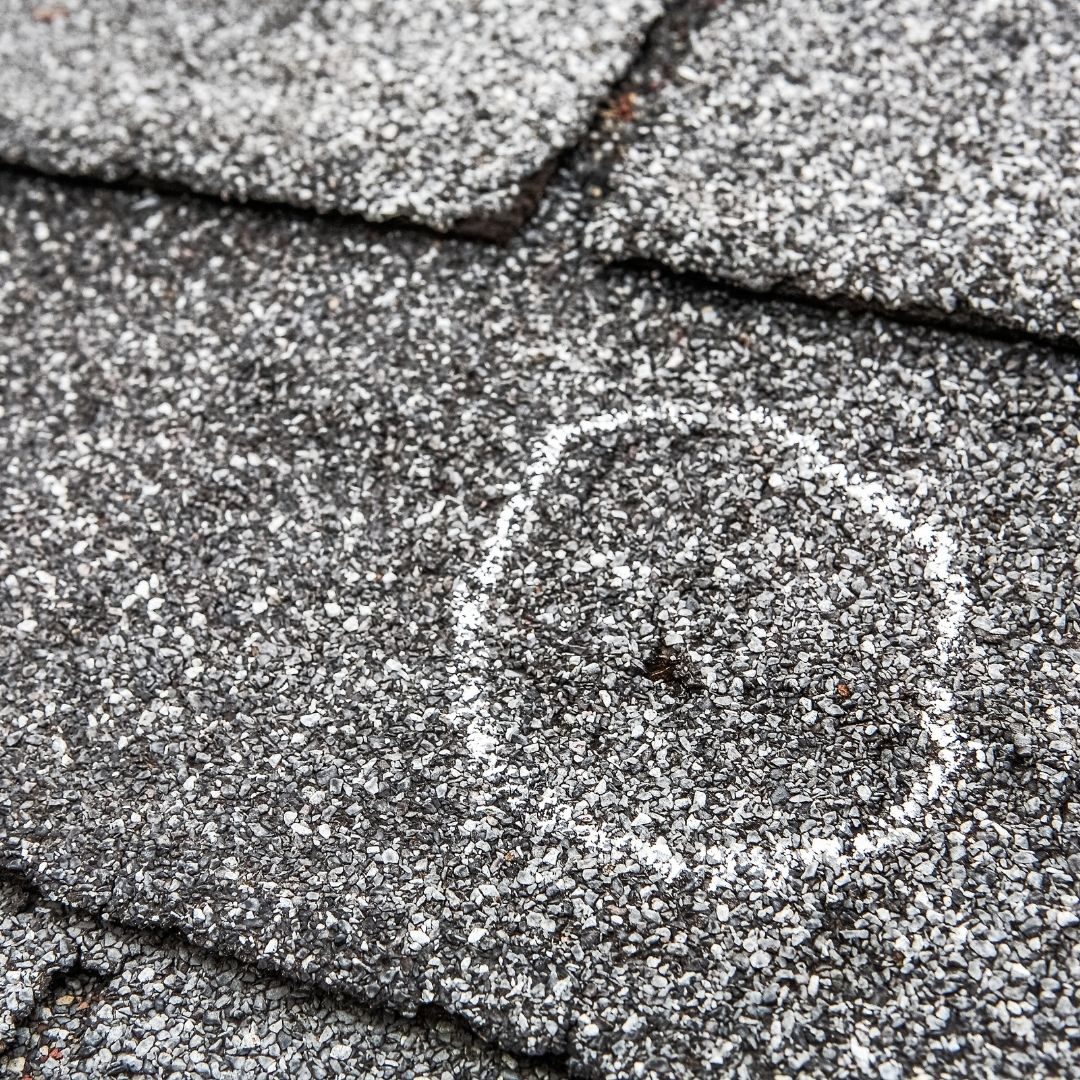 Midwest hail damage shingle mat fracture detail - Columbus OH